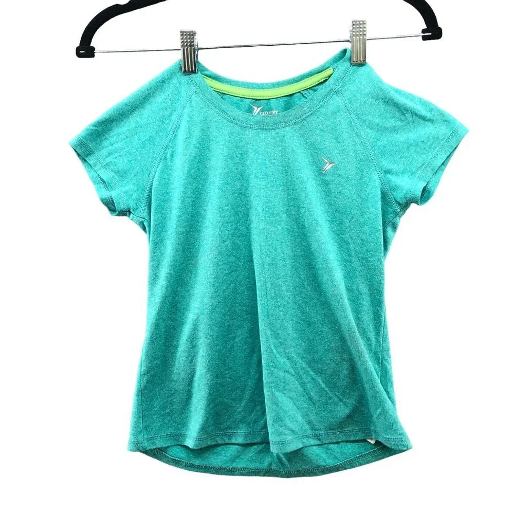 Old Navy Active Girls Size L (10-12)‎ BUNDLE Metallic Pink Leggings T Shirt 2 Pc